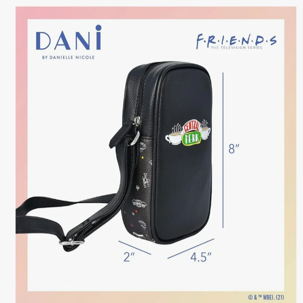 Danielle Nicole Black Friends Central Perk Crossbody Bag - Picture 2 of 10